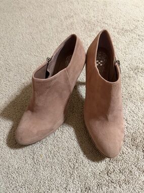 Vince Camuto Dusty Rose Suede Ankle Booties